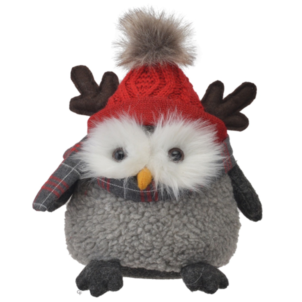 Midwest, Collectibles, Gifts, 2024, Owl Figurine, Reindeer Hat, 824495